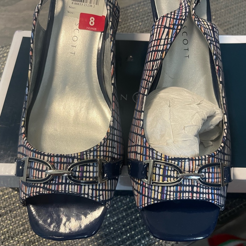 #6 - Brand: Karen Scott.  Style: Alissah Peeptoe Shoes.  Color: Rainbow